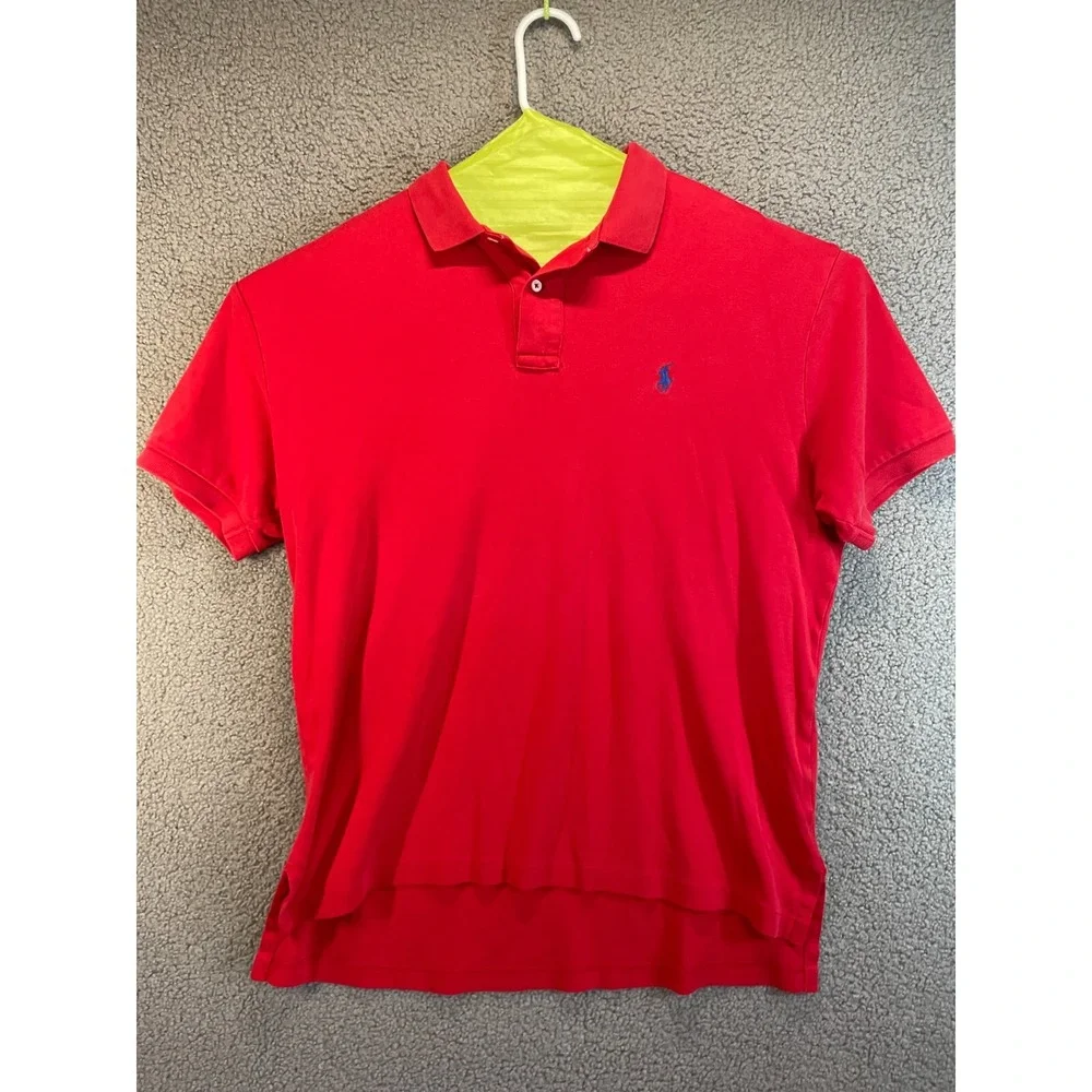 Polo Ralph Lauren Flesh Pony Shirt Mens Large Pima‎  Red Short Sleeve Preppy